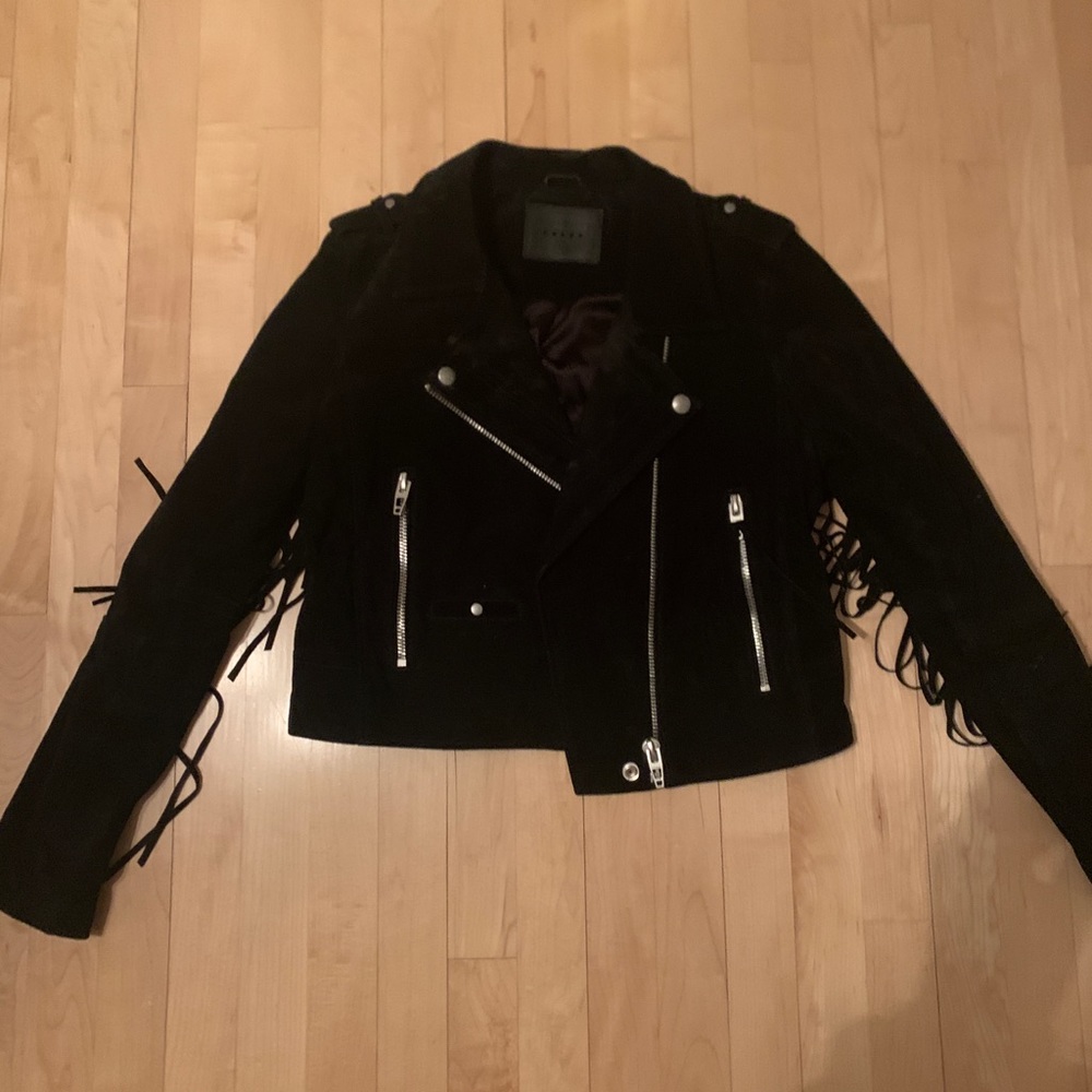Blank NYC Black Fringe Jacket boho festival